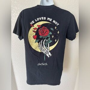 Last Call Co. He Loves Me Not Graphic T Size S